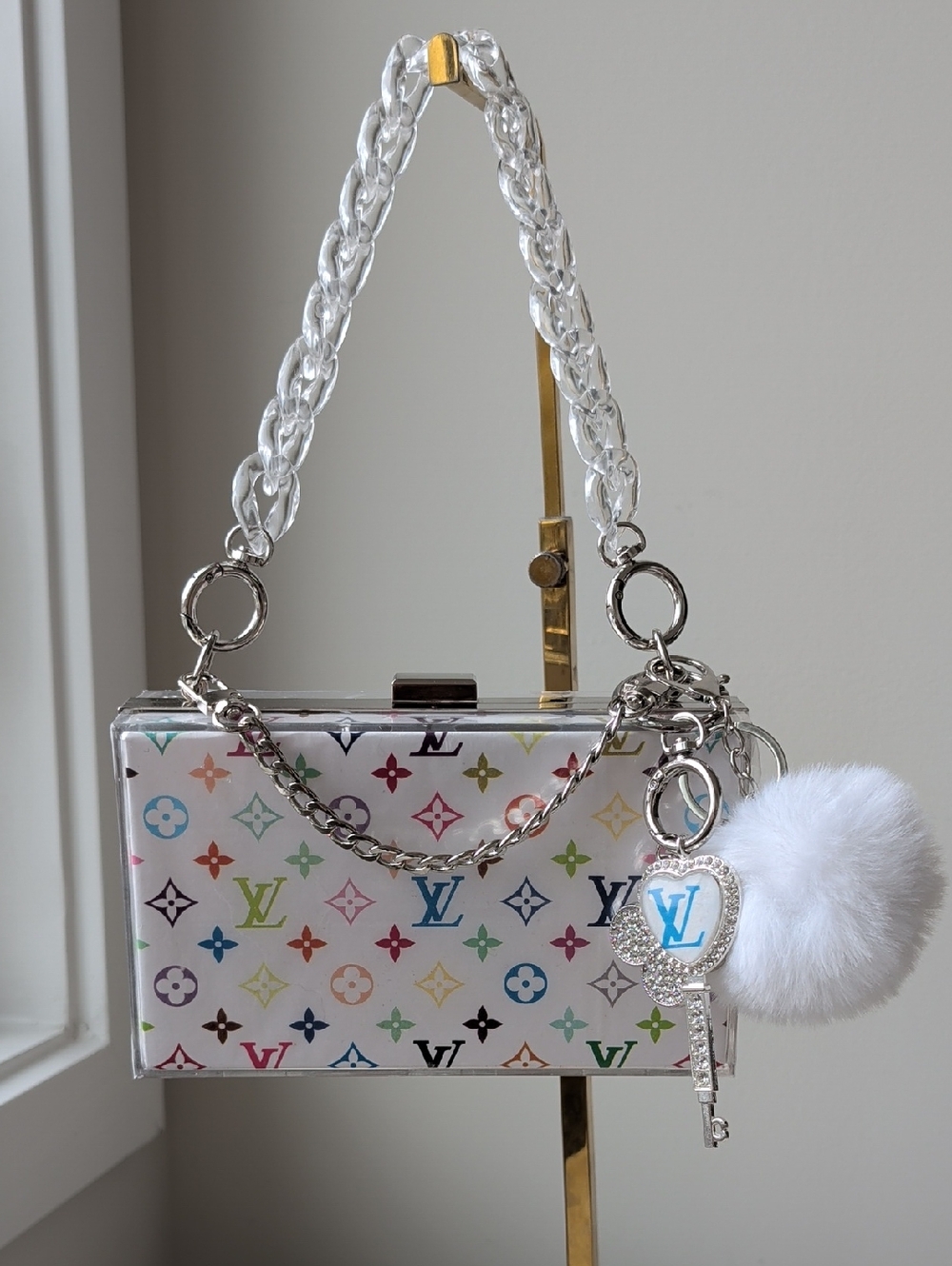 UPCYCLED Novelty Clutch with Pink Handle